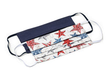 Load image into Gallery viewer, USA Blue Stars Patriotic Handmade Cloth Face Masks by Joyful Gnomes