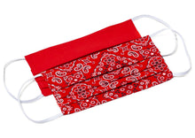Load image into Gallery viewer, 100% Cotton Red Handmade Cloth Face Mask by Joyful Gnomes