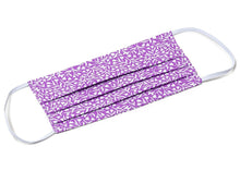 Load image into Gallery viewer, Purple with white flowers pleated cloth face masks