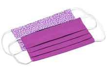 Load image into Gallery viewer, Purple with white flowers pleated cloth face masks