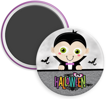 Load image into Gallery viewer, Dracula Halloween Button Magnet