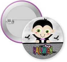 Load image into Gallery viewer, Dracula Halloween Button Pin