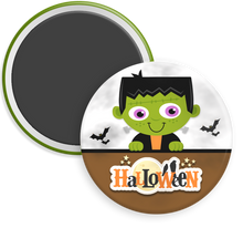 Load image into Gallery viewer, Frankenstein Halloween Button Magnet