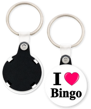 Load image into Gallery viewer, I Love Bingo Button Keyring Keychain