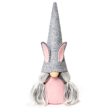 Load image into Gallery viewer, Pink and Gray Easter Bunny Fabric Gnomes