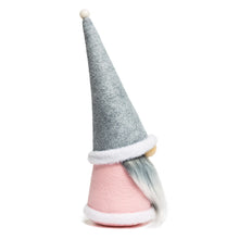 Load image into Gallery viewer, Joyful Pink & Gray Santa Claus Gnome