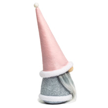 Load image into Gallery viewer, Joyful Pink & Gray Santa Claus Gnome