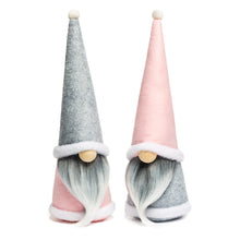 Load image into Gallery viewer, Joyful Pink & Gray Santa Claus Gnome