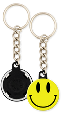 Load image into Gallery viewer, Smiley Face Button Keyring Keychain