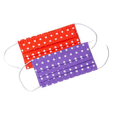 Load image into Gallery viewer, Purple orange white polka-dot handmade cloth face masks