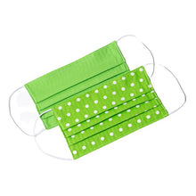 Load image into Gallery viewer, Green White polka-dot handmade cloth face masks