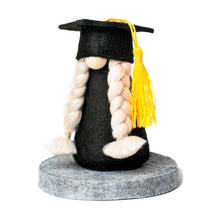 Load image into Gallery viewer, Joyful Gnomes fabric graduation gnome with yellow tassel
