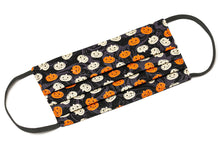 Load image into Gallery viewer, Halloween handmade cloth face masks with polka-dots and pumpkins