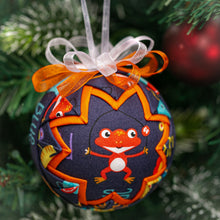 Load image into Gallery viewer, Handmade quilted fabric fisher price frog baby ornament