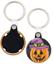 Load image into Gallery viewer, Pumpkin halloween button keyring