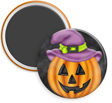 Load image into Gallery viewer, Pumpkin halloween button magnet