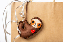 Load image into Gallery viewer, Adorable Handmade Brown Sloth Ornament