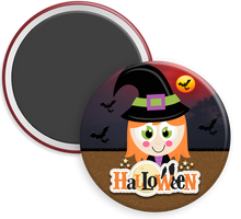 Load image into Gallery viewer, Witch halloween button magnet