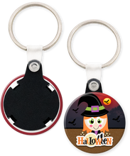 Load image into Gallery viewer, Witch halloween button keyring