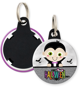Dracula Halloween Button Keyring