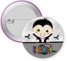 Load image into Gallery viewer, Dracula Halloween Button Pin
