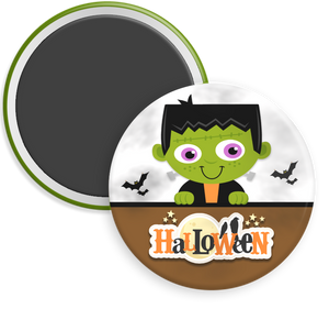 Frankenstein Halloween Button Magnet
