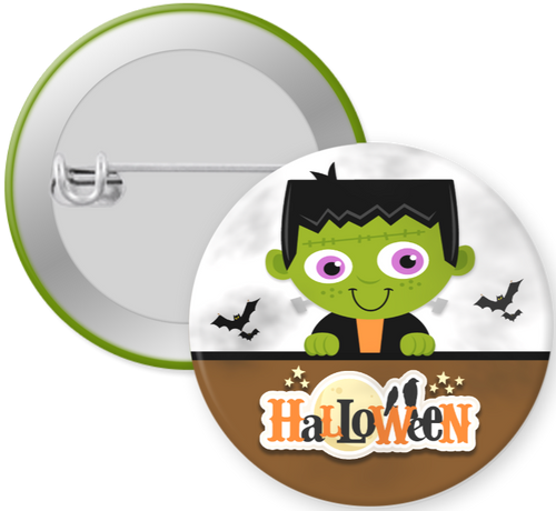 Frankenstein Halloween Button Pin
