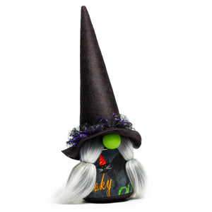 Halloween Black Hat Witch Fabric Gnome
