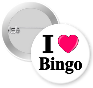 I Love Bingo Button Pin