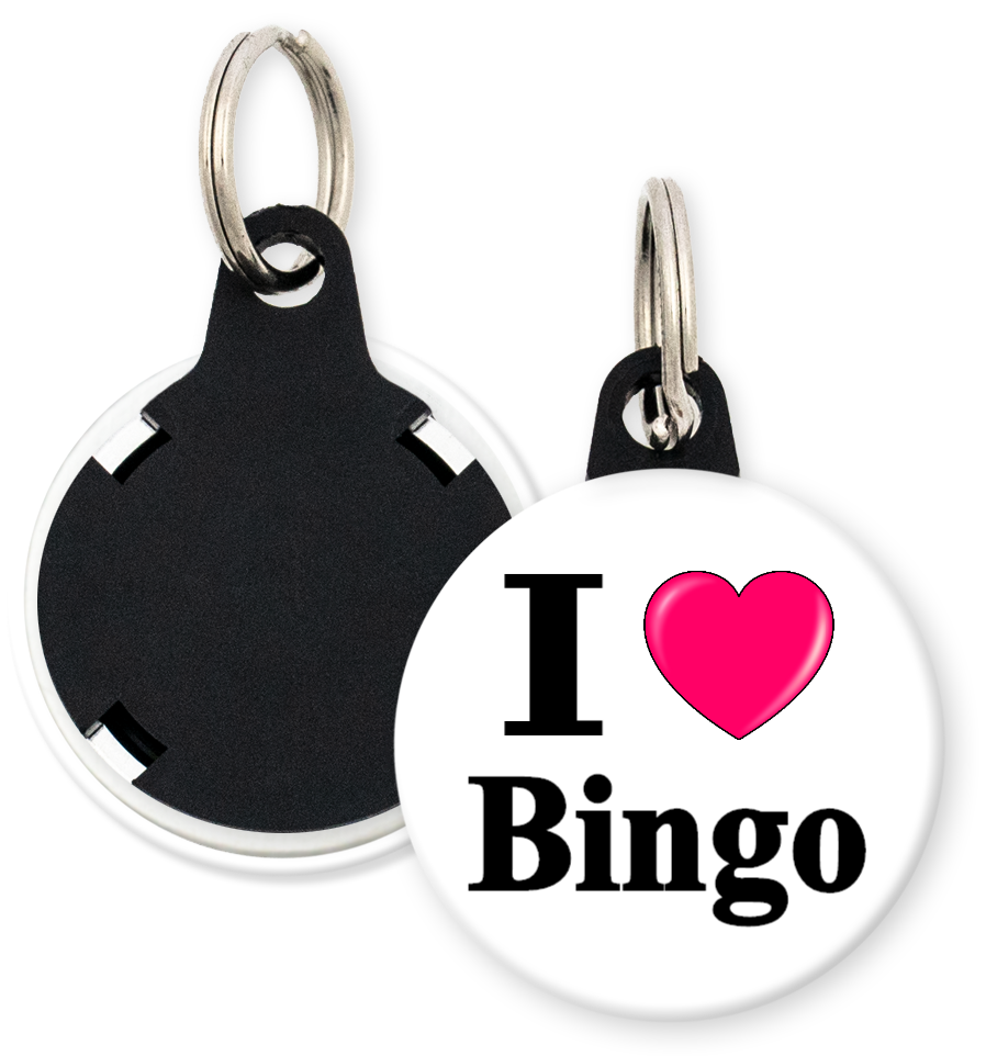 I Love Bingo Button Keyring Keychain