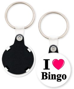 I Love Bingo Button Keyring Keychain