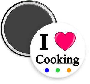 I Love Cooking Button Magnet