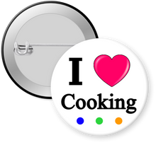 Load image into Gallery viewer, I Love Cooking Button Pin
