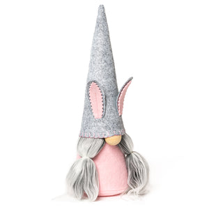 Pink and Gray Easter Bunny Fabric Gnomes