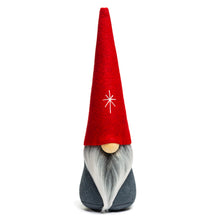 Load image into Gallery viewer, Christmas holiday star fabric gnome red hat with gray beard
