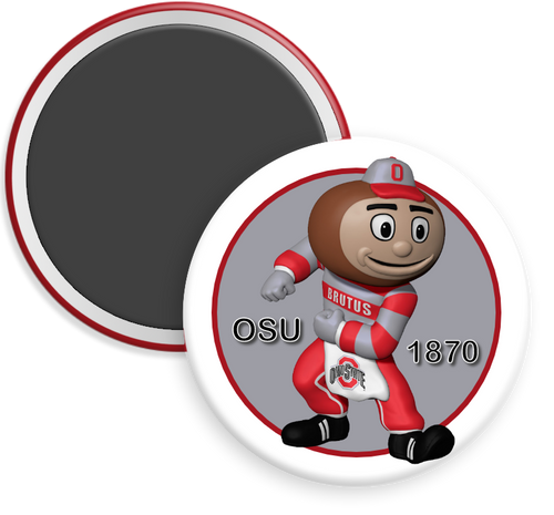 The Ohio State University Buckeyes Brutus Button Magnet
