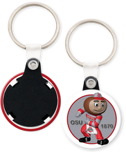 Load image into Gallery viewer, The Ohio State University Buckeyes Brutus Button Keychain
