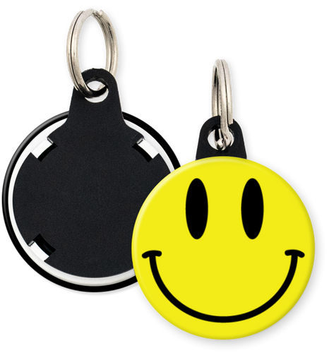 Smiley Face Button Keyring Keychain