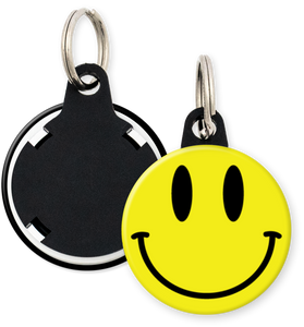 Smiley Face Button Keyring Keychain