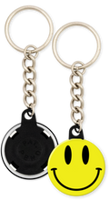 Load image into Gallery viewer, Smiley Face Button Keyring Keychain
