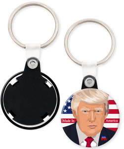 Trump 2020 campaign button keyring
