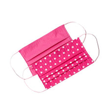 Load image into Gallery viewer, Pink White polka-dot handmade cloth face masks
