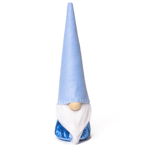 Christmas holiday fabric gnome blue with deer