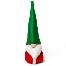 Load image into Gallery viewer, Handmade Christmas fabric gnome with green hat
