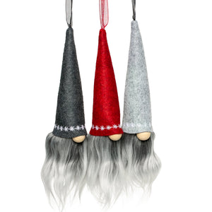 Christmas fabric gnome hanging ornaments
