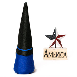 Thin blue line police lives matter fabric gnome