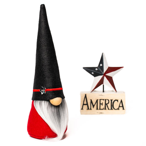 Thin red line firefighter lives matter fabric gnome