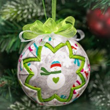Load image into Gallery viewer, Handmade Heirloom Quilted Snow Globe Christmas Ornament - Green
