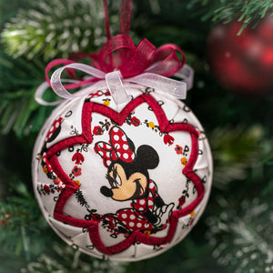 Handmade quilted fabric Mini Mouse Disney ornament