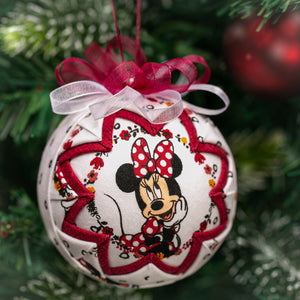 Handmade quilted fabric Mini Mouse Disney ornament